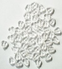 50 10x8mm Transparent Crystal Leaf Beads